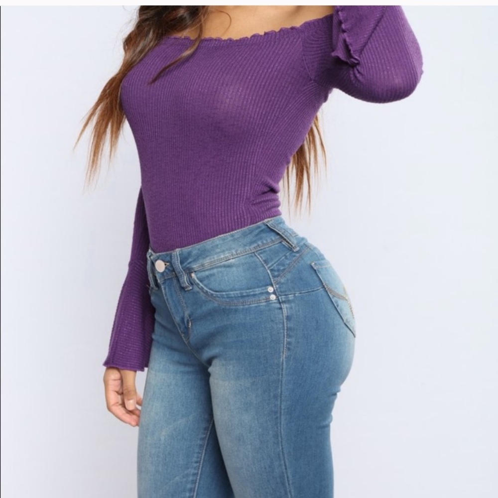 Fashion Nova Off the Shoulder Long Sleeve Top